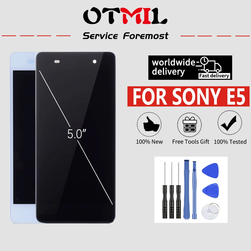 

5 inch No dead pixels For SONY Xperia E5 No scratch LCD Display Touch Screen with Frame Digitizer Module Monitor Panel#1