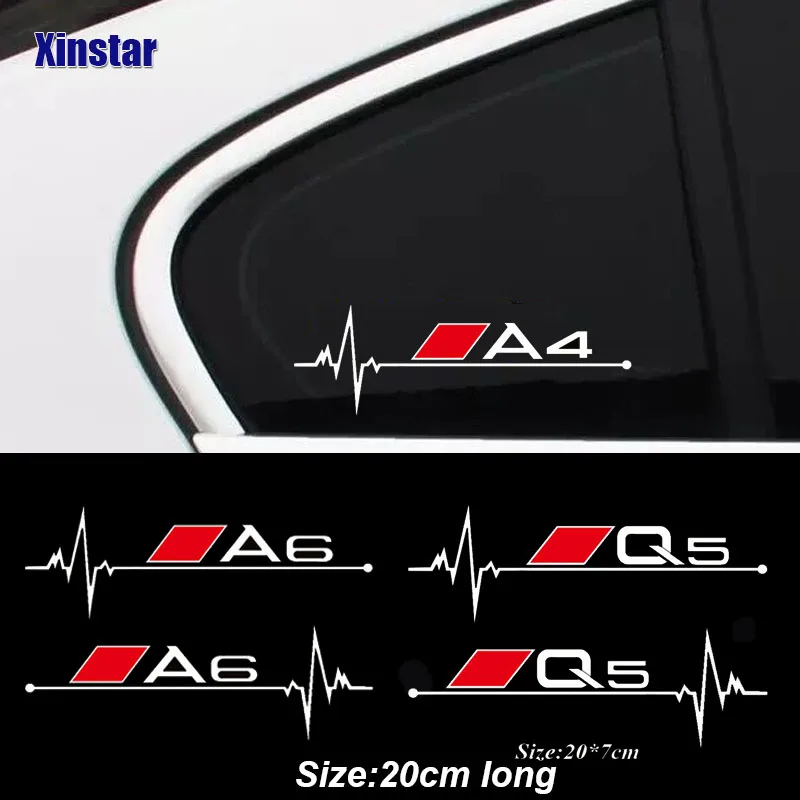 Наклейки на автомобильные окна наклейки для Audi Sline Quattro A3 A4 A5 A6 A7 A8 TT Q3 Q5 Q7 A1 B5 B6 B7 B8 B9