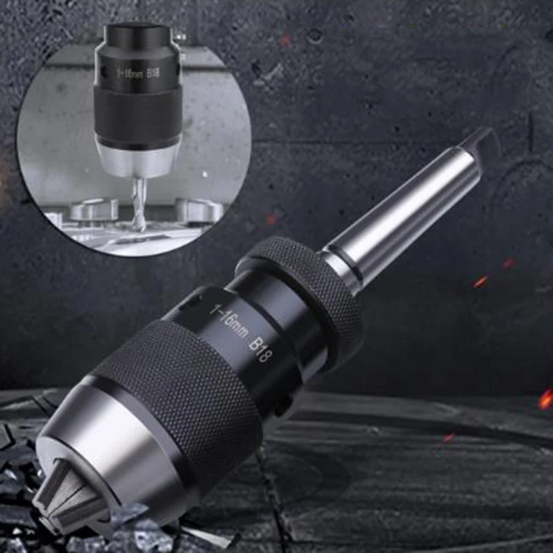 

B18 1-16mm Keyless Drill Chuck&MT2-B16 Arbor Thread For Lathe Drilling MK2 Set