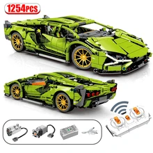 1254 pces cidade moc rc/não-rc super esportes carro de controle remoto de corrida de alta tecnologia veículo blocos de construção tijolos brinquedos para crianças