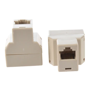 

2 Pcs 3 Way RJ45 LAN Network Ethernet Splitter Connector khaki