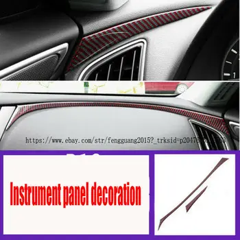 

For Infiniti Q50 2014-2018 2pcs Red Carbon Fiber Instrument panel Cover Trim Car modification Car accessories