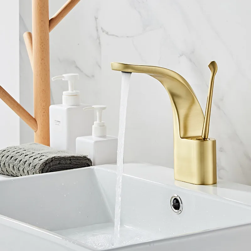 Liuyue Basin Faucets Chrome Gold Black Single Handle Bathroom