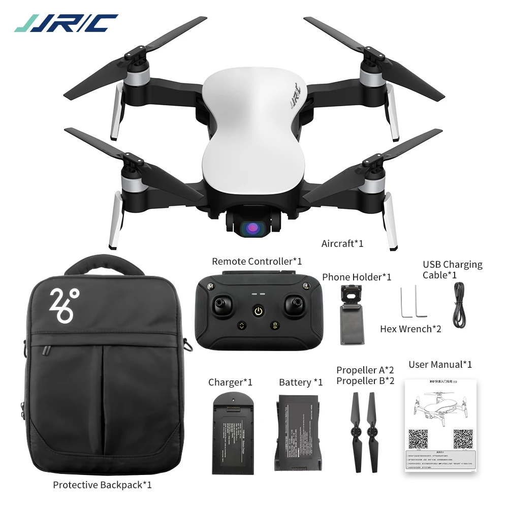 JJRC X12 RC Foldable Drone 5G WiFi 1080P HD Camera GPS Optical Flow Brushless Quadcopter 25 Mins Fl