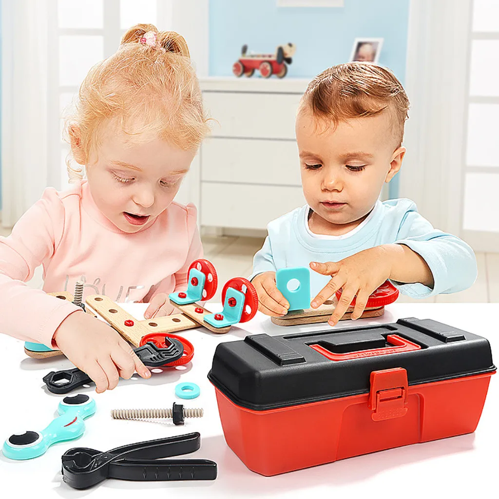 "Сделай сам" для детей ролевая игра Комбинации разборочный винт гайка коробка инструментов для ремонта сборки классические детские развивающие игрушки M50 - Цвет: as show