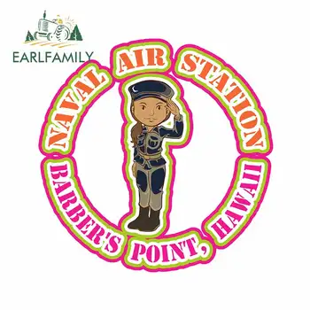 

EARLFAMILY 13cm x 12.9cm For Female Navy Funny Car Stickers Vinyl Material Decal Car Styling Refrigerator For JDM SUV RV