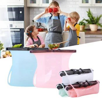 

Reusable Vacuum Silica Gel Food Fresh bag Freezer Airtight Seal Food Preservation Bags Fridge Food Storage Containers