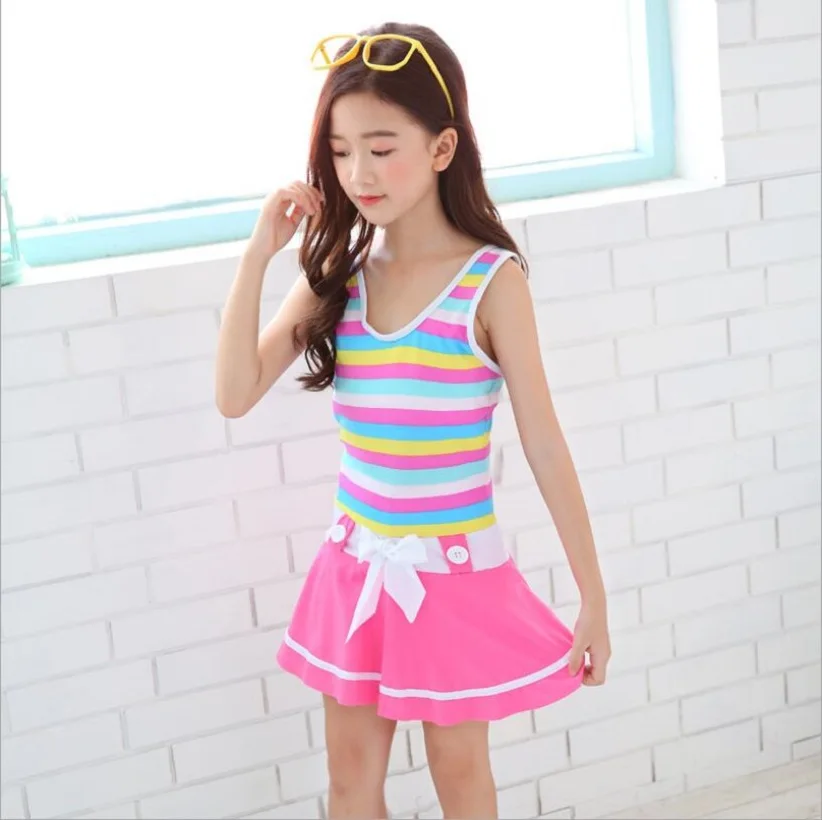 Новинка года, летняя детская одежда для купания в полоску для Девочек ...