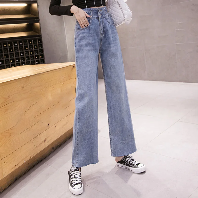 Женские джинсы с высокой талией, женские Джинсы бойфренда, широкие джинсы, большие размеры 5xl, Готические джинсы для мам, корейские широкие брюки
