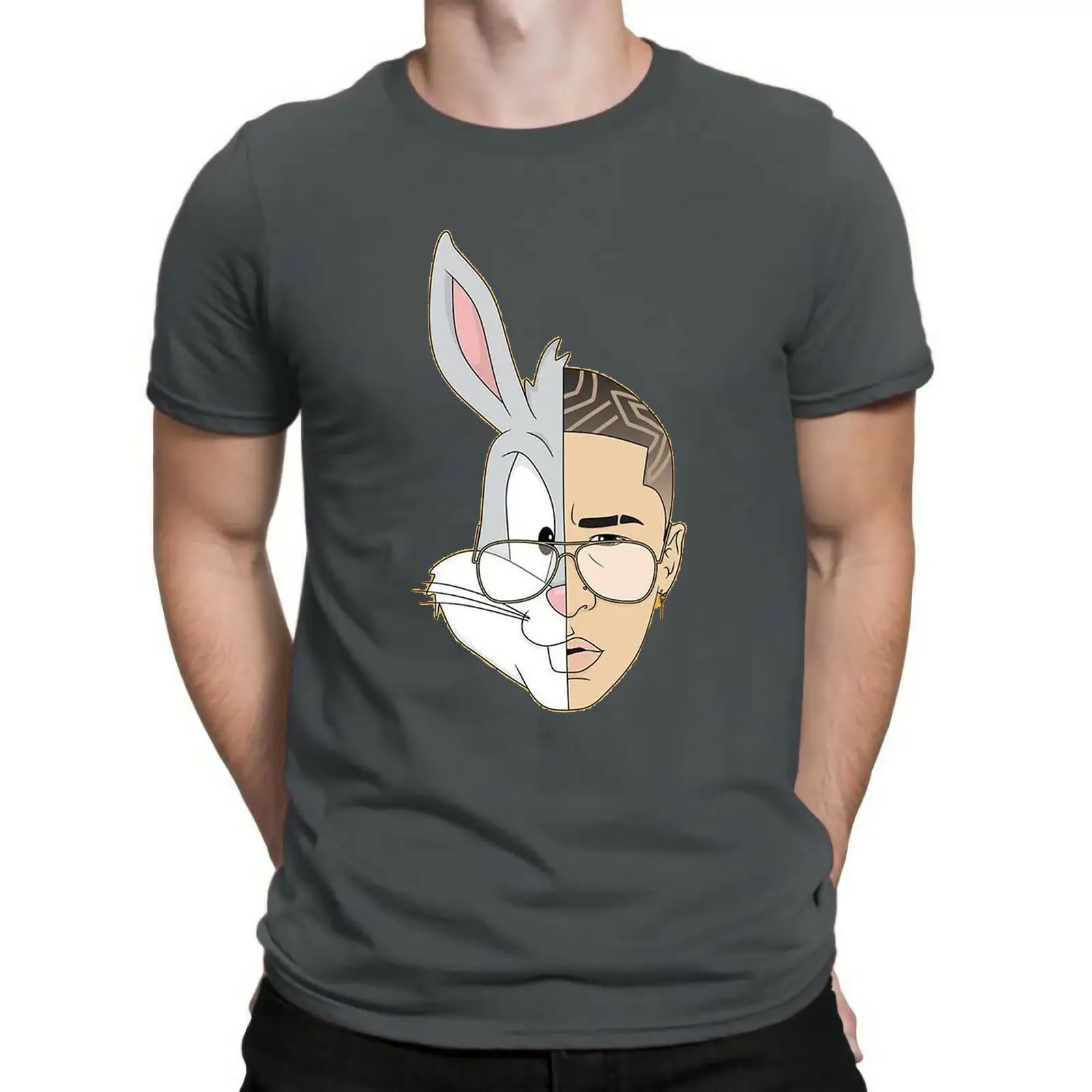 

NEW Bad Bunny Maluma Ozuna Pop Hip Hop Rapper Mens Cotton Short Sleeve T-Shirt Trump