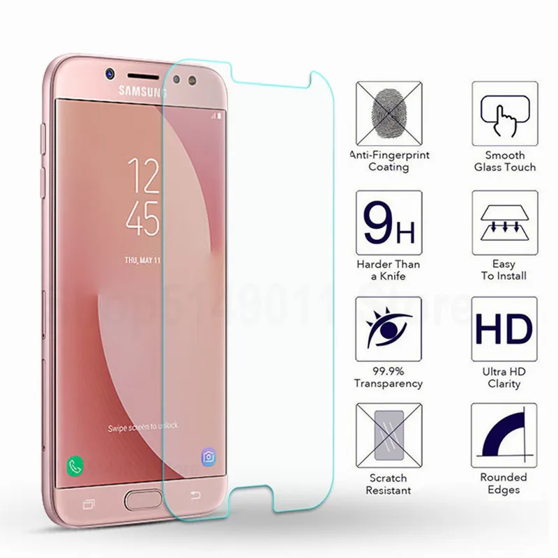 

9H HD Tempered Glass on the for Samsung Galaxy A3 A5 A7 J5 J3 J7 2015 2016 2017 2018 Version Phone Screen Protective Glass Film