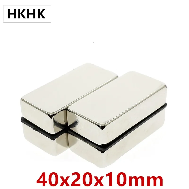 

1-10pcs 40x20x10 mm Super Strong Sheet Rare Earth Magnet Thickness 10mm Block Rectangular Neodymium Magnets 40mm x 20mm x 10mm