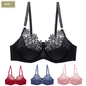 

2020 Women's Ultrathin Plus size lace sexy Lingerie bra Soft underwear D E Cup Bras dentelle Lady Female Brassiere