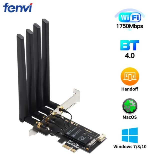 Dual Band 1750mbps 802 11ac m4360 Wifi For Bluetooth 4 0 mcd Pcie Wireless Adapter Macos Hackintosh Airport Dekstop Pc Network Cards Aliexpress