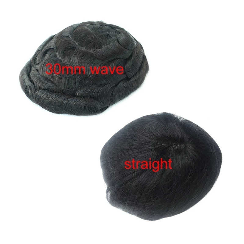 Human hair toupee Male Hair Men Toupee Durable Fine Mono NPU Base Indian Remy Hair Replacement System Men's Prosthesis Hairpieces Natural Hairline