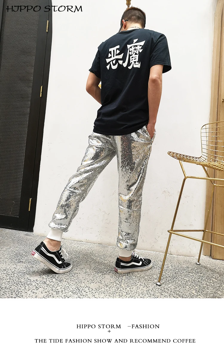 Nieuwe блесток Broek Jurk сценическое представление Nachtclub Zanger Broek Повседневная мода Masculina Erkek Pantolon Lente