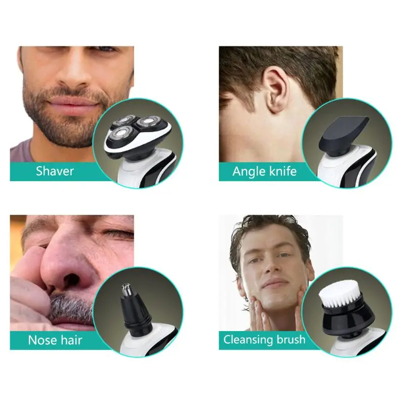 1Set USB Charging Rotary Shaver Smart Electric Razor Men Beard Shaving Trimmer