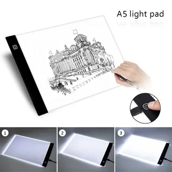 

1PC LED Artist Thin Art Stencil Board Light Box Tracing Drawing Board Plate Set No include power adapter for Kids Artists A5/A4