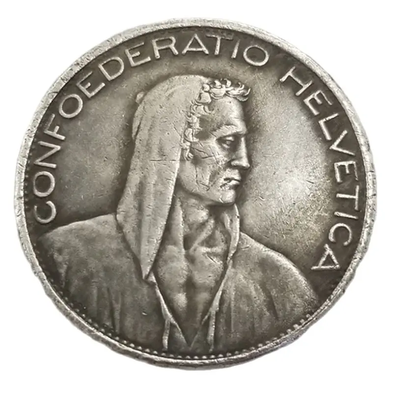 Швейцарская памятная монета 1928 Confoederatio Helvetica сувениры 5 FR украшение для дома