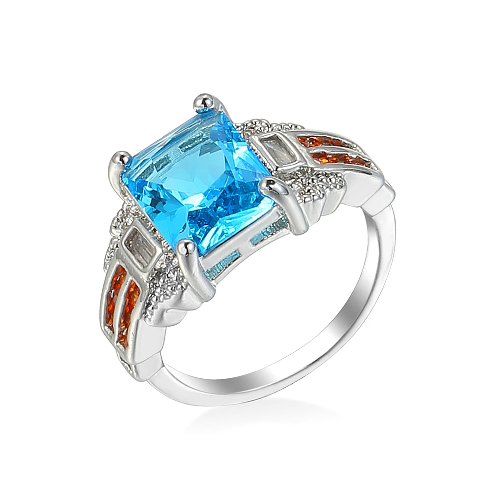 Модное классическое обручальное кольцо с платиновым покрытием большим