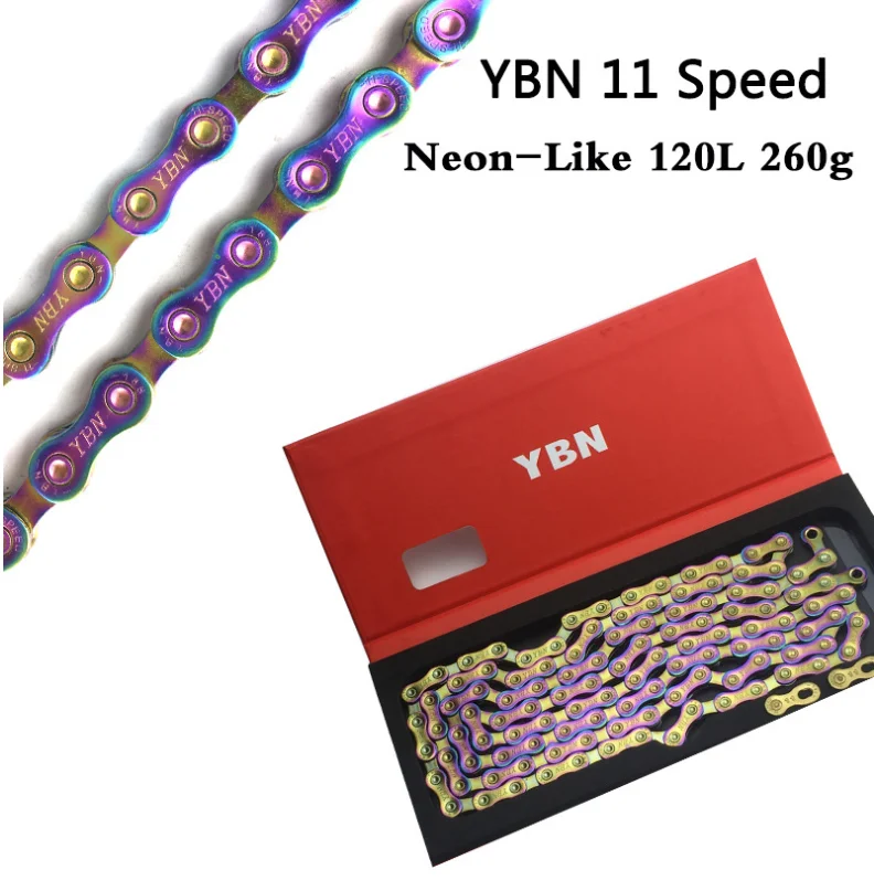 ybn 11speed chain RACEWORK 11 скоростей MTB велосипедная кассета Звездочка горный велосипедный маховик Радуга полный стальной прочный Сверхлегкий 11-50T - Цвет: ybn 11speed chain
