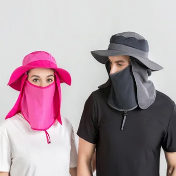 

UV Protection Face Neck Flap Unisex Casual Windproof Hat Man Full Cover Sunscreen Cap Sunhat For Outdoor Camping