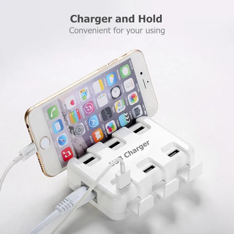 Все смартфоны Pad 5 V/8A 6 USB порт несколько настенное умное зарядное устройство адаптер быстрой зарядки ЕС/США штекер телефон USB зарядное устройство