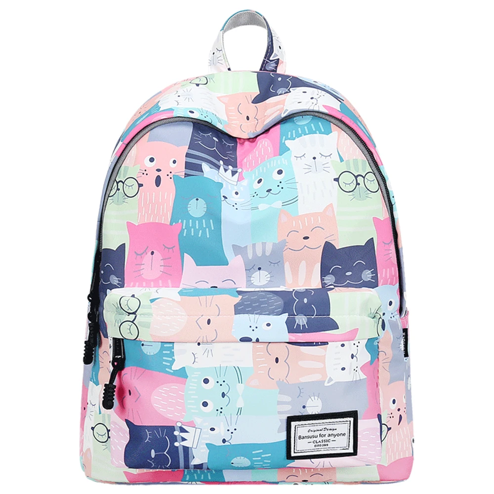 

Cat Printed Backpack Women Shoulder Bag Casual Backpack High Capacity Back To School Bag for Teenage Girl Travel Bagpack Mochila