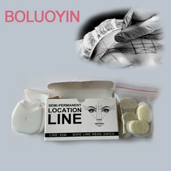 

2020 Makeup Stencil Pre-ink Mapping Pre-Cut Strings Not Inked for Eyebrow Mapper Microblading Measuring String with 10pcs Liner