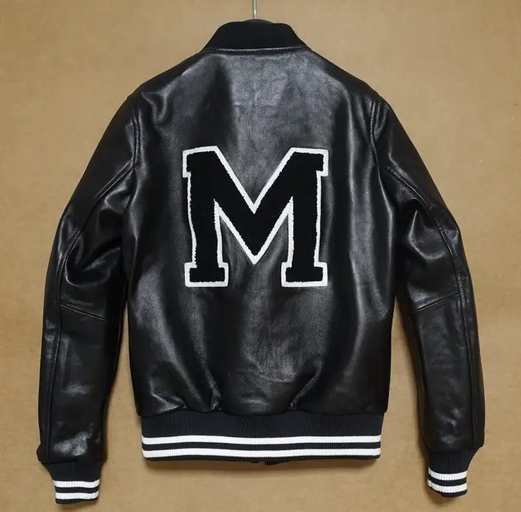 Italy Fashion Spring Autumn Fall Clothing Women's Natural Real Genuine Sheepskin Lambskin Leather Coat Couple Jacket Black XXXl