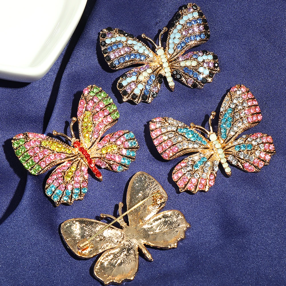 Цветная брошь в виде бабочки разноцветные Броши с кристаллами для женщин Дамский