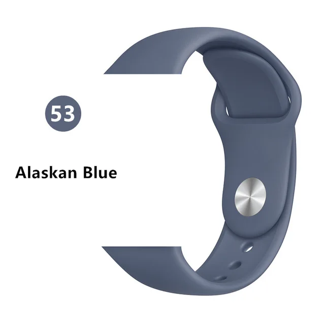 Alaskan Blue ALPQ ремешок для Apple ремешок для часов 38 42 мм 40 44 мм силиконовый официальный цвет ремень браслет Correa для iWatch серии 5 4 3 2 1 - Цвет ремешка: Alaskan Blue