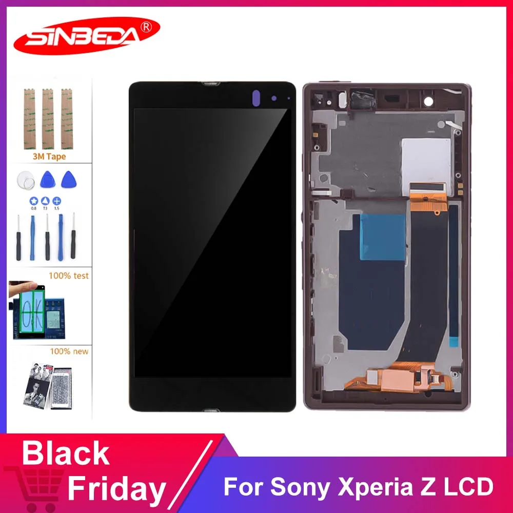 5.0'' LCD Display Touch Screen with Frame Digitizer For SONY XPERIA Z C6603 C6602 C6606 L36H Replacement# | Мобильные