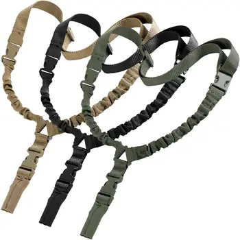 

Heavy Tactical One 1 American Single Point Sling Adjustable Bungee Rifle Shoulder strap length for Air-soft Wholesale
