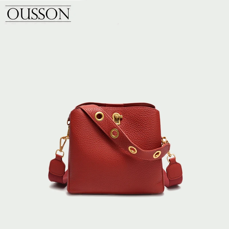OUSSON2019 Новая мода натуральная кожа женская сумка-мешок bolso mujer Высокое качество Ретро сумка на плечо простая сумка через плечо