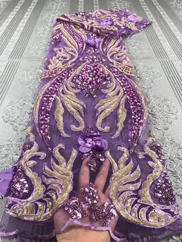 

Hand cut French mesh lace with sequins for designing dress JKF9, High Quality Embroidered gold thread African velvet lace fabric