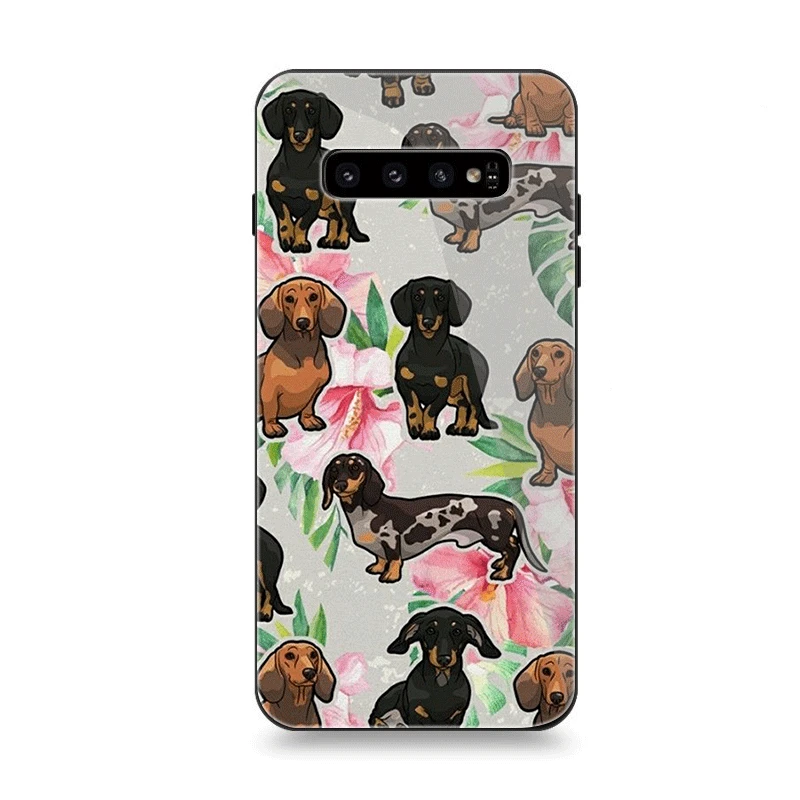 Чехол для телефона Стекло для samsung A70 A50 A30 A40 A20 A60 A10 S7 край S8 S9 S10 плюс Чехол Животные собаки такса