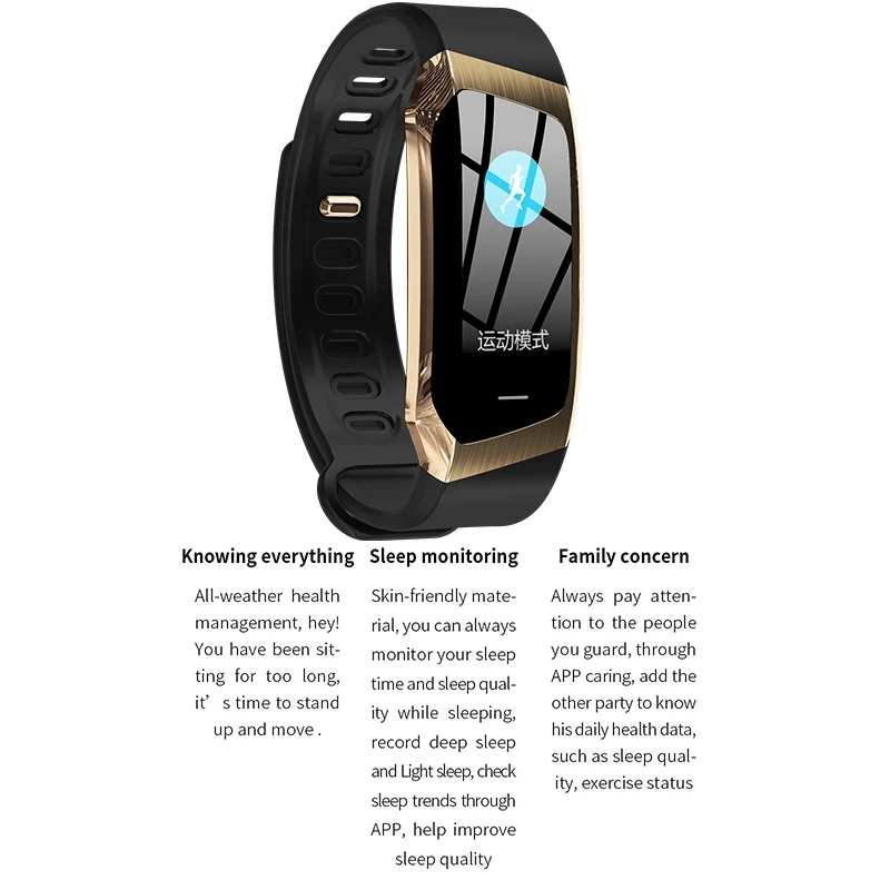Smart Watch IP67 Waterproof Blood Pressure Smart Bracelet Heart Rate Monitor Sport Fitness Bracelet Tracker E18 Wristband