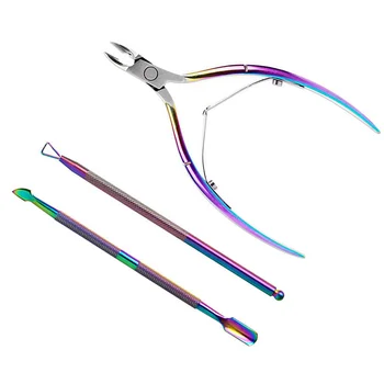 

3pcs Practical Manicure Nail Cutter Kits Cuticle Nippers Cuticle Pusher Nail Trimmer Sharp Cuticle Peeler for Manicure Pedicure