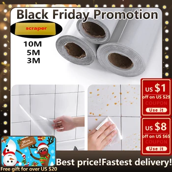 

10M/5M/3M Kitchen Table Glass Resistant To Oils Wall Sticker Heat-Resistant Self Adhesive Film Waterproof Kitchen