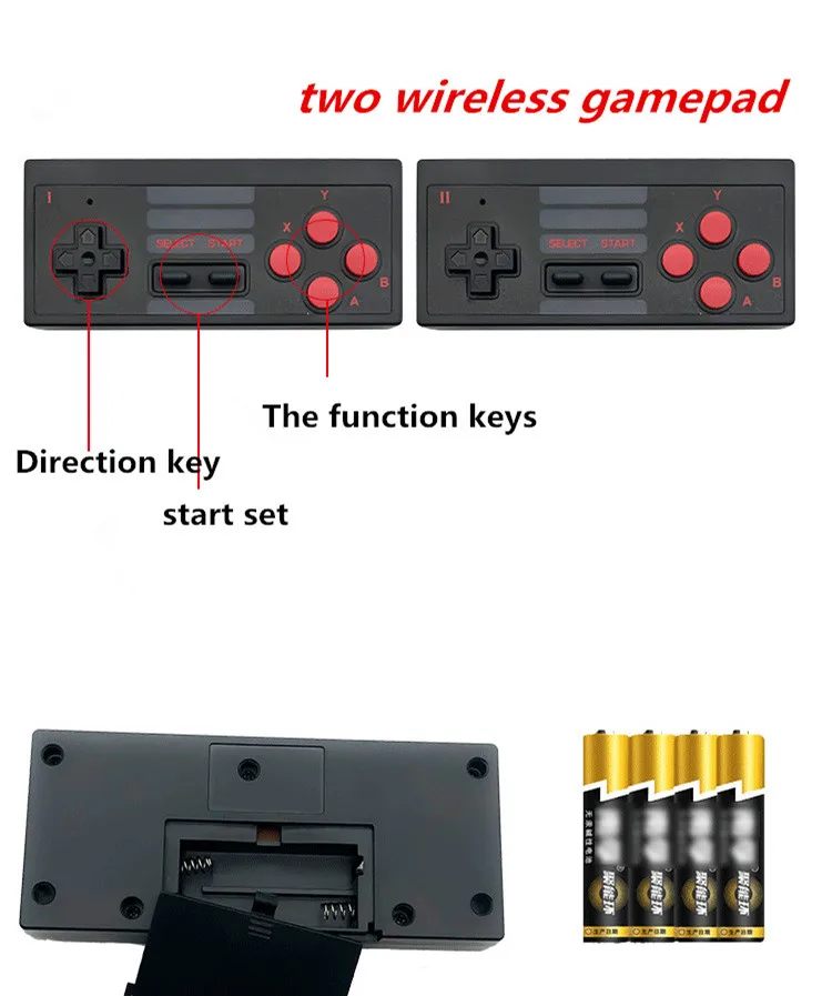 4K HD TV Game Console Built in 628 Classic Games Mini USB Vedio game Console Support Two Wireless Controller