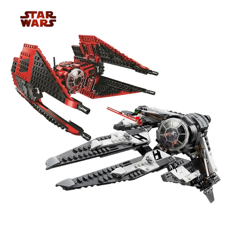 

2020 NEW legoinglys Star Wars Red Tie Fighter TIE Interceptor 75240 75241 AT-TE Walker Building Blocks Brick Toys For Children