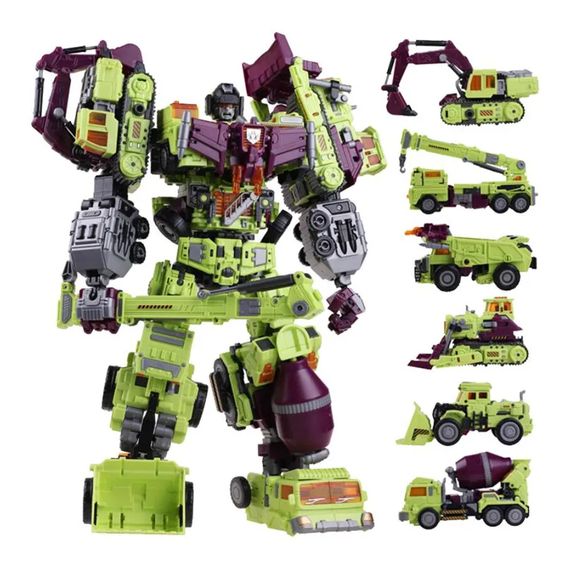 

Devastator 6IN1 Sets Bulldozer Bonecrusher GT KO Transformation Figure Toy Yellow Ver