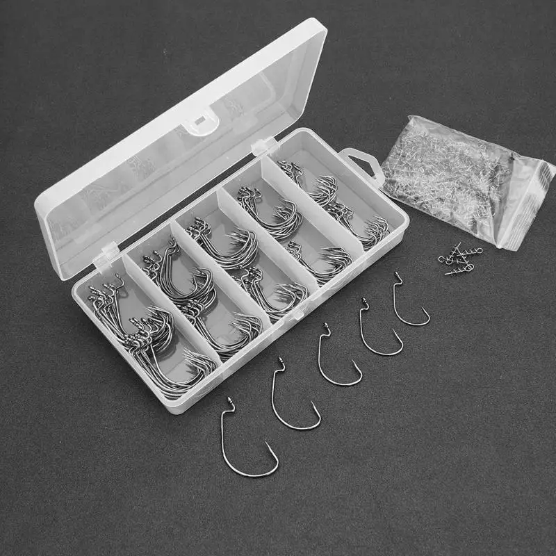 Barbed Crank Fishhooks Jig Set High Carbon Steel Soft Lures Jigging Bards Fish Hooks Fishing Tackle Accessories Pesca