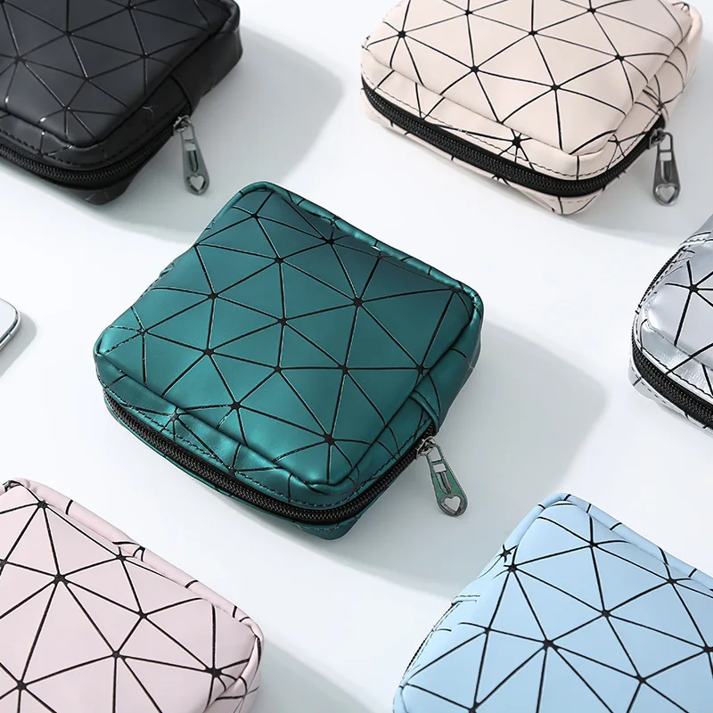 Organizer Pouch Storage-Bag Credit-Card-Case Sanitary-Napkin Menstrual-Rhombus Multifunctional
