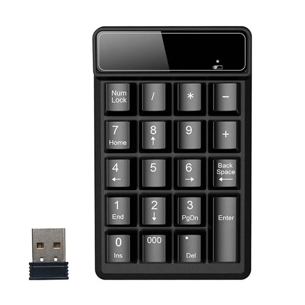 2,4 ГГц портативная мини USB настольная цифровая клавиатура черный цифровой 19 клавиш клавиатура легко управлять компьютером легкий универсальный - Цвет: Wireless
