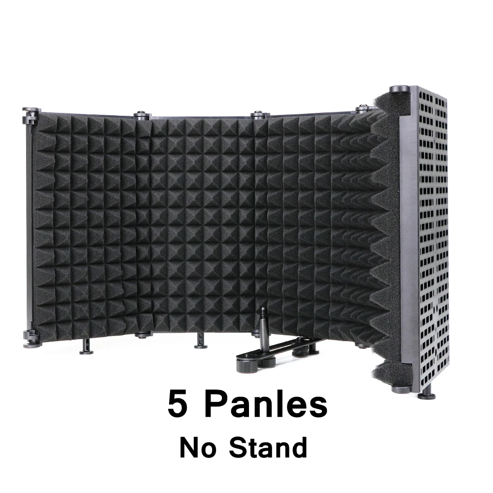 Professional Studio Recording Microphone Pop Filter Foldable Isolation Shield High Density Foam Wind Screen for BM800 Microphone mic stand Microphones