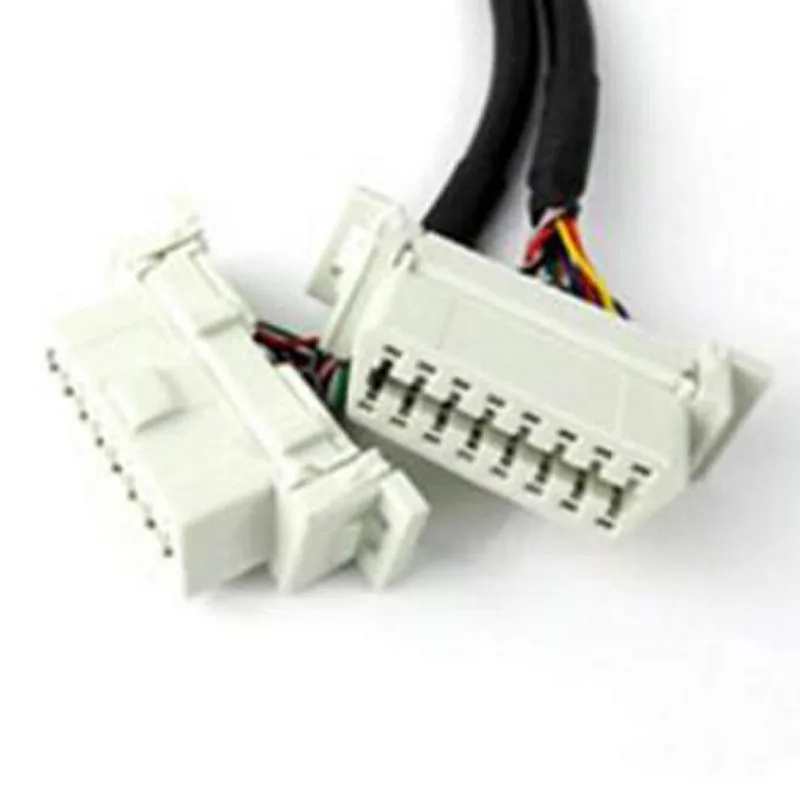 Новый разветвитель OBDII16 Pin OBD2 штекер гнездо белый Y разъем Удлинительный кабель