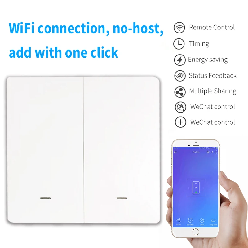 EWelink один огонь WiFi умный настенный выключатель без нейтрального провода
