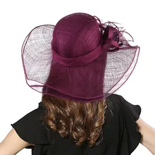 Элегантный цвет слоновой кости/Темно-синие/черные женские свадебные Шапки с декор в виде цветка розы шляпка для официальных мероприятий для церкви/Свадебная вечеринка/уличные шляпы